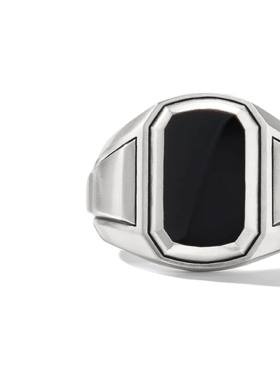 Shop David Yurman Sterling Silver Deco Onyx Signet Ring