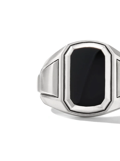 David Yurman Men's Sterling Silver & Black Onyx Deco Signet Ring In Silver
