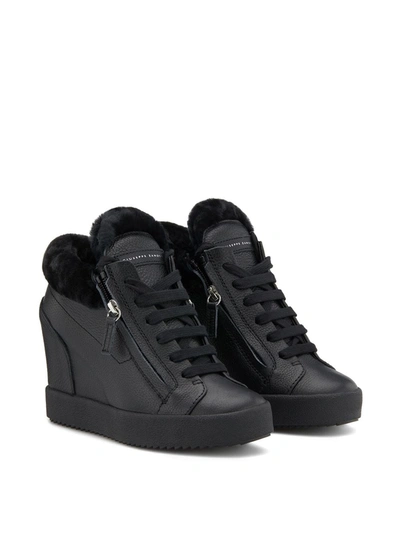 Shop Giuseppe Zanotti Addy Wedge Sneakers In Black