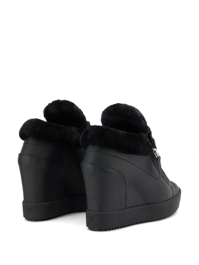 Shop Giuseppe Zanotti Addy Wedge Sneakers In Black