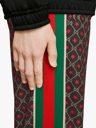 Shop Gucci Star-print Track Pants In Brown