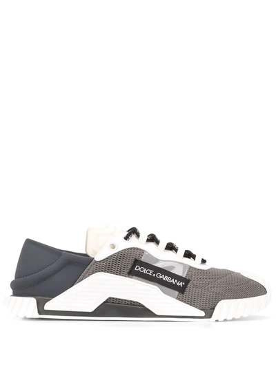 Dolce & Gabbana Ns1 Slip On Sneakers In Mixed Materials In Grey
