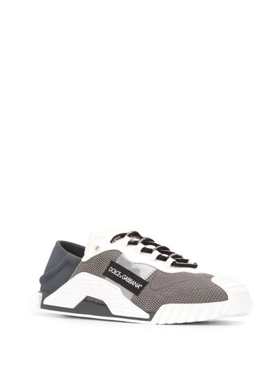 Dolce & Gabbana Ns1 Slip On Sneakers In Mixed Materials In Grey