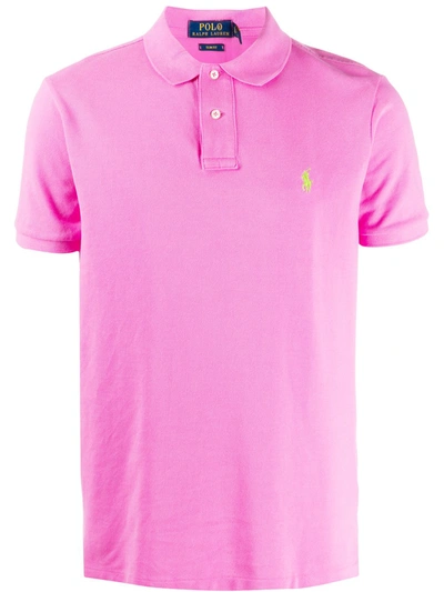 Shop Ralph Lauren Slim-fit Polo Shirt In Pink