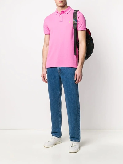 Shop Ralph Lauren Slim-fit Polo Shirt In Pink