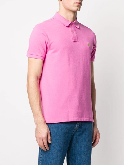 Shop Ralph Lauren Slim-fit Polo Shirt In Pink