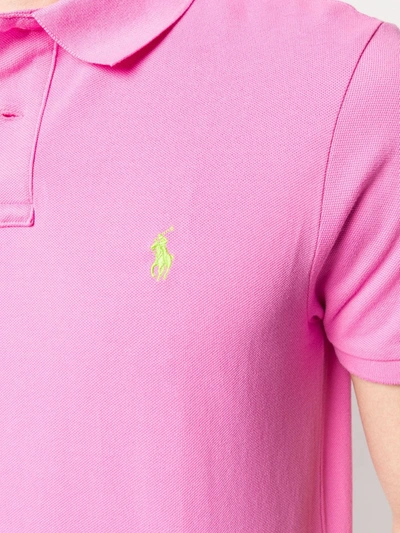 Shop Ralph Lauren Slim-fit Polo Shirt In Pink