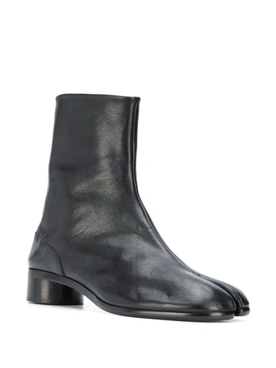 Maison Margiela Brown Tabi Ankle Boots In Black