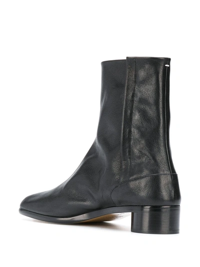 Maison Margiela Brown Tabi Ankle Boots In Black