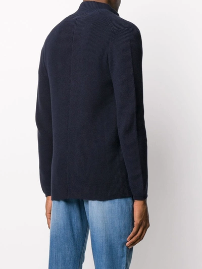 Shop Brunello Cucinelli Double Breasted Cardigan In Blue