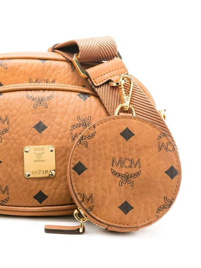 Shop Mcm Small Essential Crossbody Bag In Brown
