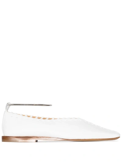 Shop Jil Sander Square-toe Ballerina Shoes In White