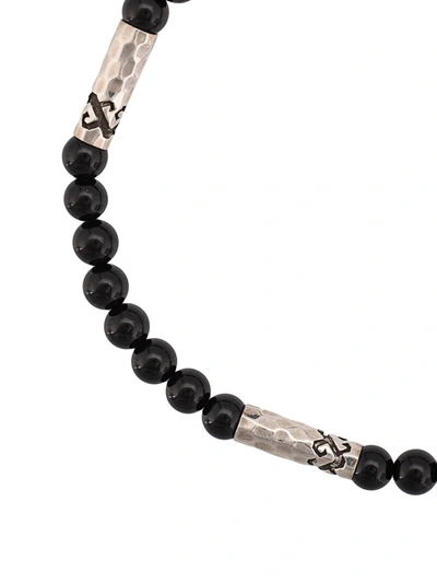 Shop John Hardy Silver Classic Chain Onyx Round Bead Four-station Bracelet In Black