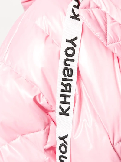 Shop Khrisjoy Hooded Puffer Jacket In Pink