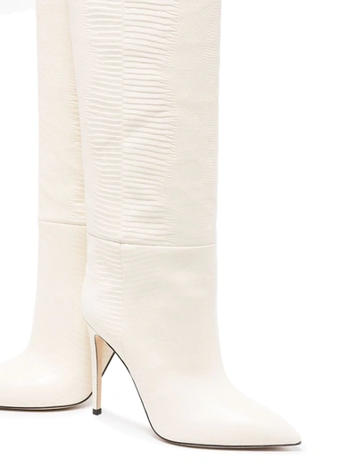 Shop Paris Texas 105mm Lizard-effect Knee Boots In Neutrals
