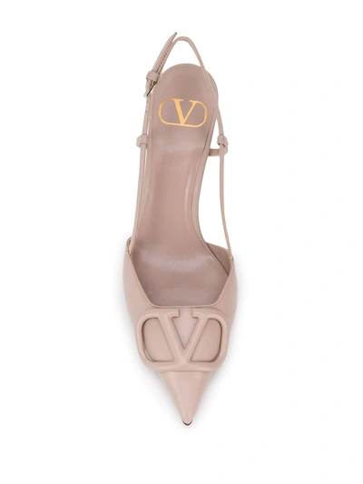 Shop Valentino Vlogo Signature 80mm Slingback Pumps In Pink