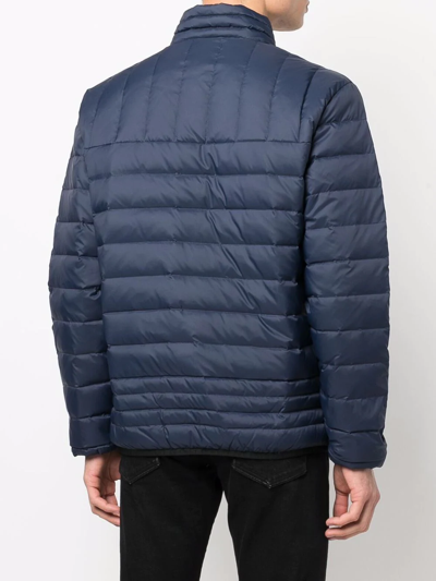 Shop Ea7 Logo-patch Padded Jacket In Blue