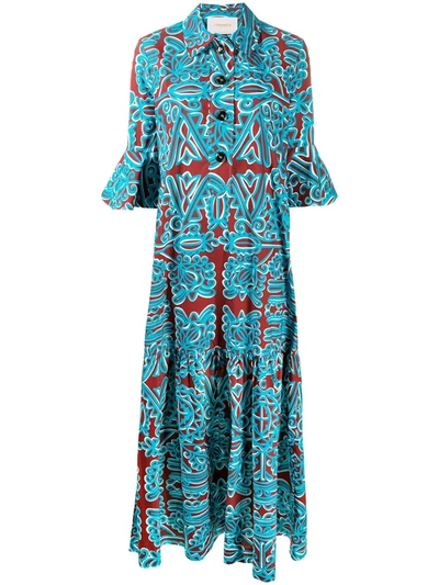 Shop La Doublej Artemis Long Shirtdress In Blue