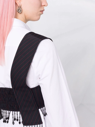 Ganni Beaded Bra Top In Blau