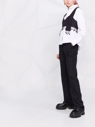 Ganni Beaded Bra Top In Blau