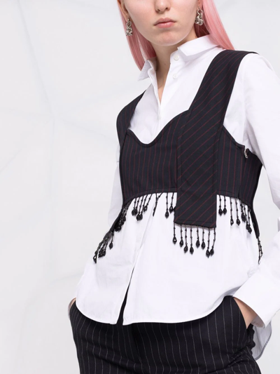 Ganni Beaded Bra Top In Blau