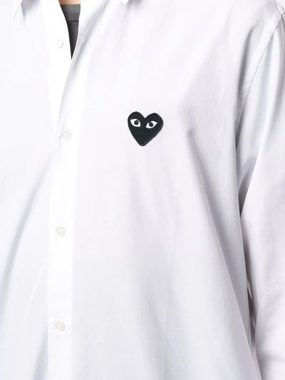 Comme Des Garçons Play Embroidered Logo Shirt In White