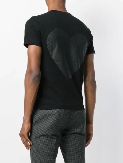 Comme Des Garçons Play Comme Des Garcons Play Black And Carbon Glossy Heart Logo T-shirt In Black