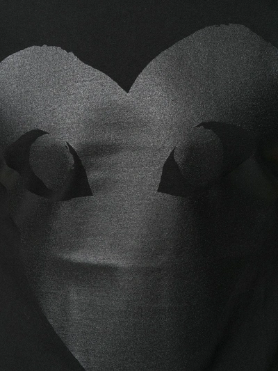 Comme Des Garçons Play Comme Des Garcons Play Black And Carbon Glossy Heart Logo T-shirt In Black
