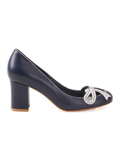 Shop Sarah Chofakian Chunky Heel Pumps In Blue