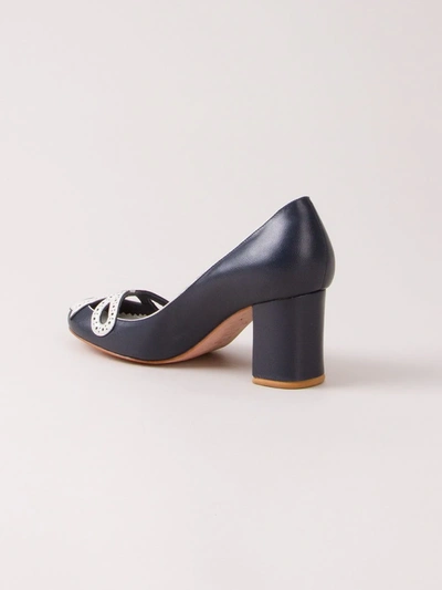 Sarah Chofakian Chunky Heel Pumps In Blue