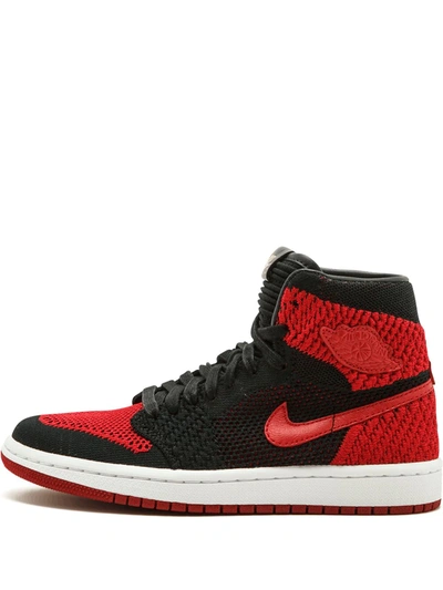 Shop Jordan Air  1 Retro Hi Flyknit "bred" Sneakers In Black