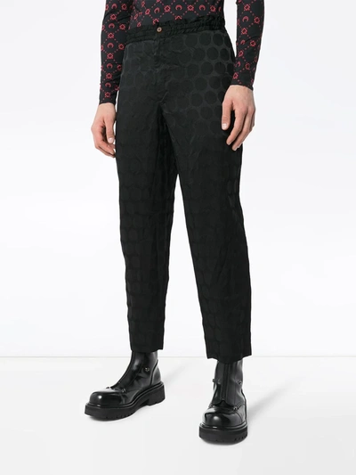 Shop Comme Des Garçons Homme Deux Polka-dot Cropped Trousers In Black
