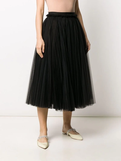 Shop Dolce & Gabbana Tulle Midi Skirt In Black