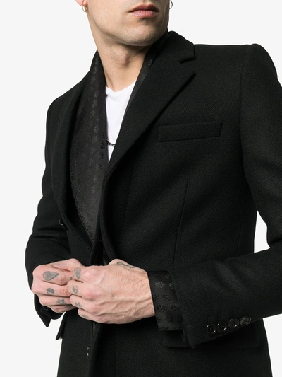 Shop Saint Laurent Single-breasted Wool Coat In Black