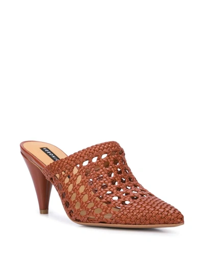 VERONICA BEARD JAQLYN CROCHET DESIGN MULES - 棕色