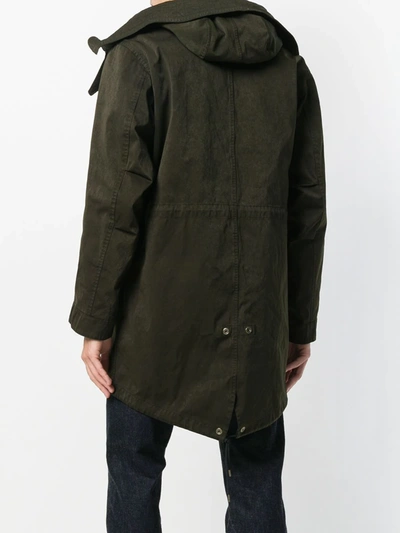 Shop Ten C Hooded Coat In Green