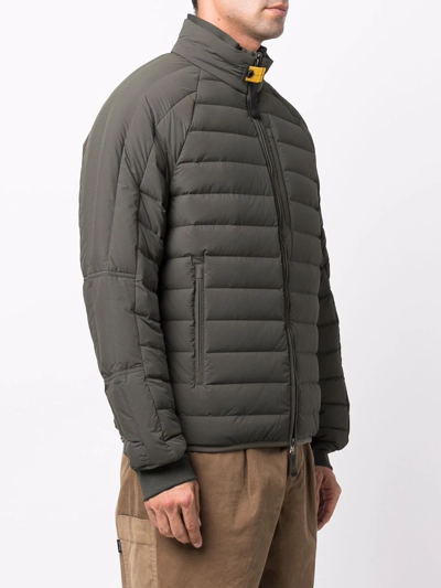 Shop Parajumpers Logo-patch Feather-down Padded Jacket In Green