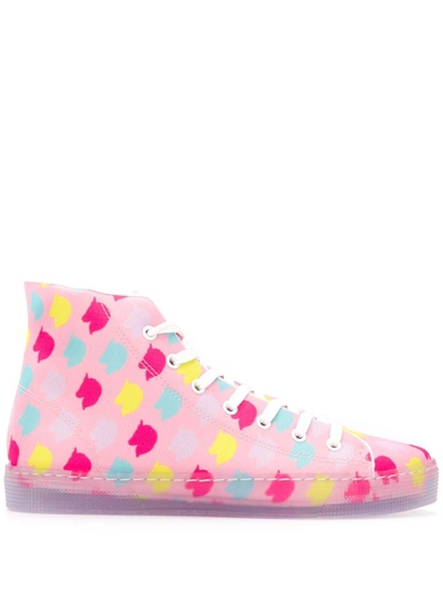 Shop Ireneisgood Silhouette Print High Top Sneakers In Pink