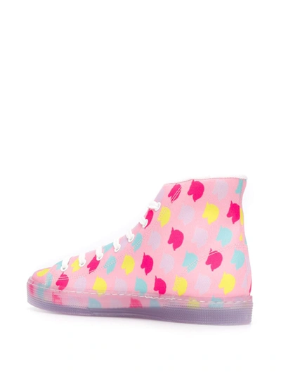 Ireneisgood 10mm Unicorn Print Cotton Hi Top Sneaker In Pink