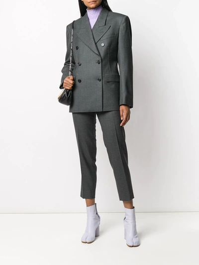 Maison Margiela Check Tapered Trousers In Grey
