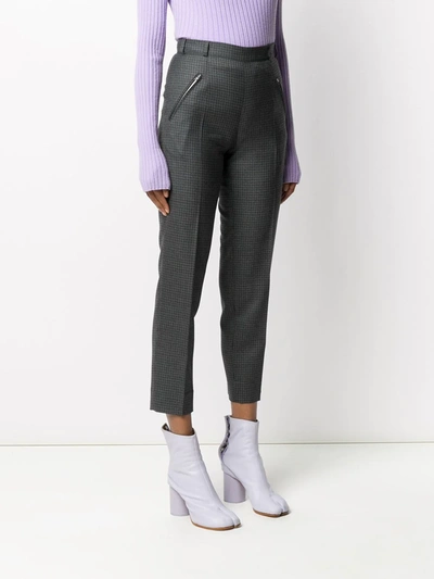 Shop Maison Margiela Check Tapered Trousers In Grey