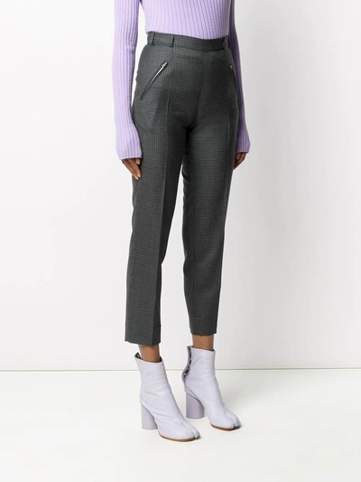 Maison Margiela Check Tapered Trousers In Grey