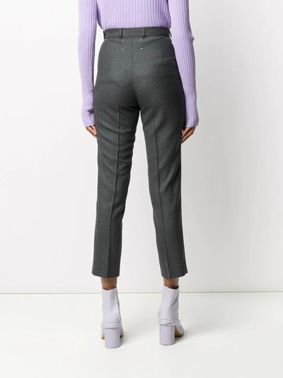 Maison Margiela Check Tapered Trousers In Grey