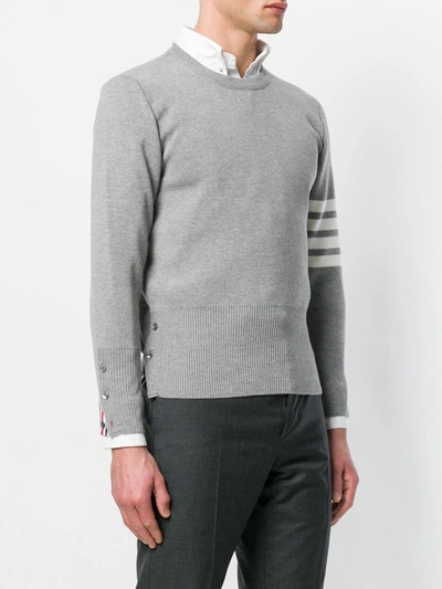 Shop Thom Browne 4-bar Milano Stitch Pullover In Grey