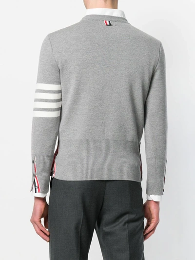 Shop Thom Browne 4-bar Milano Stitch Pullover In Grey