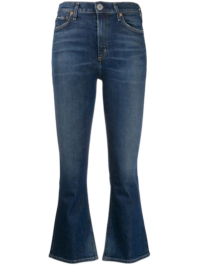 Shop Citizens Of Humanity High Rise Cropped Jeans In Blue