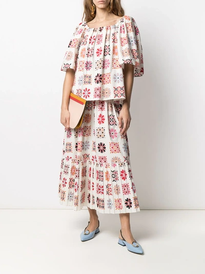 La Doublej Balletto Midi A-line Skirt In Neutrals