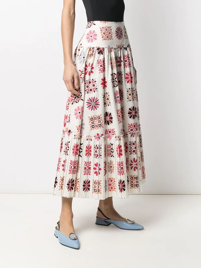 La Doublej Balletto Midi A-line Skirt In Neutrals