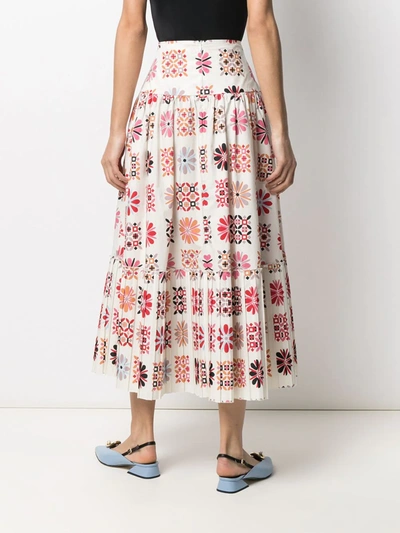 La Doublej Balletto Midi A-line Skirt In Neutrals
