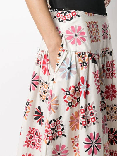 La Doublej Balletto Midi A-line Skirt In Neutrals